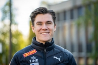 Jakob Ingebrigtsen fotografert under Norges Friidrettsforbund sitt pressetreff på Norges idrettshøgskole onsdag.