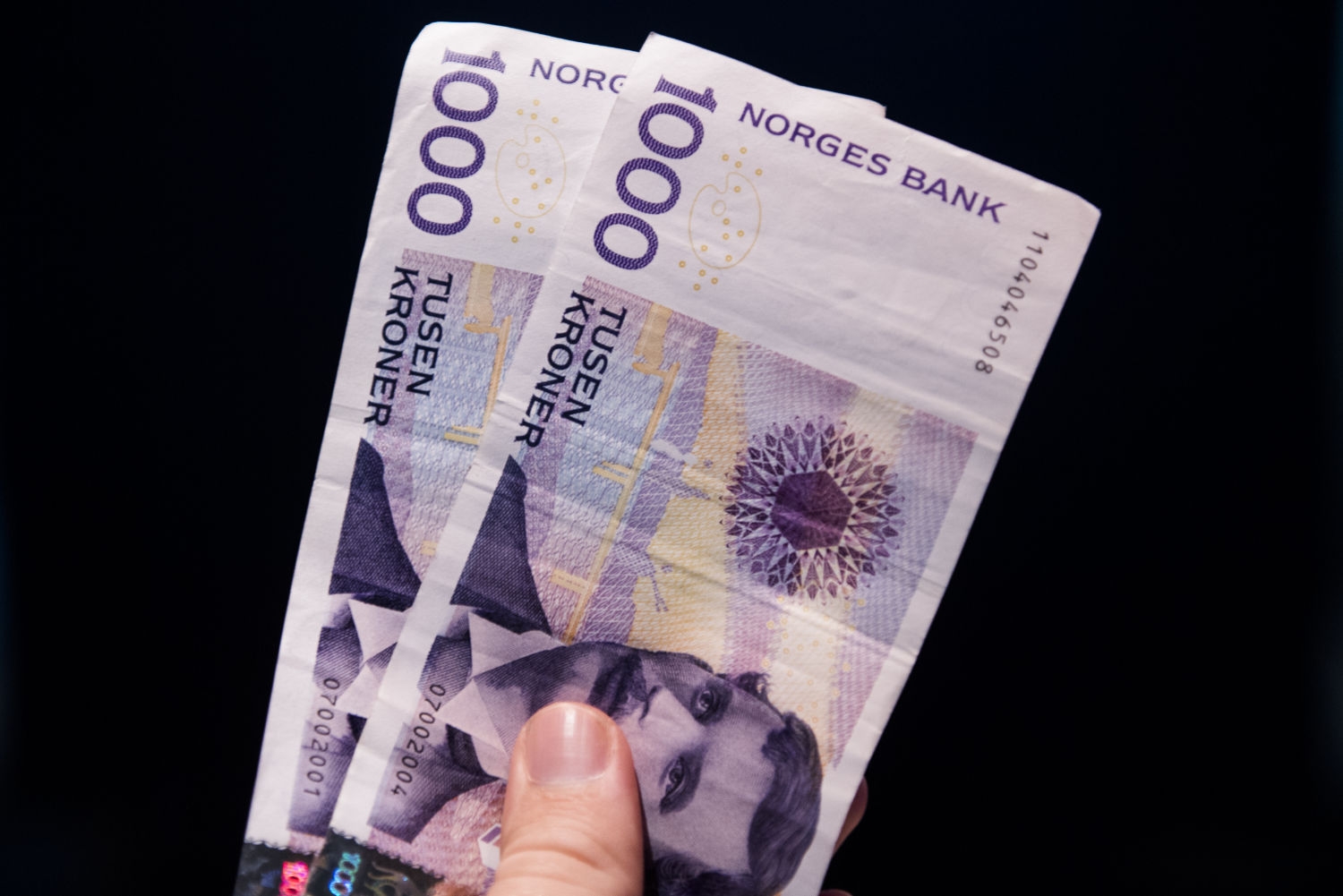 Tusenlappen kan snart være historie. Her er den forrige tusenlappen, hvor Edvard Munch var avbildet.